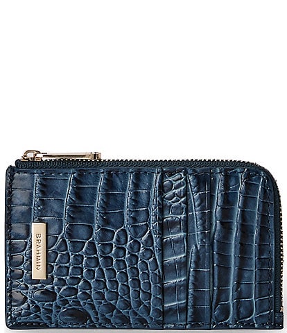 BRAHMIN Ombre Melbourne Collection Retro Blue Lennon Credit Card Wallet