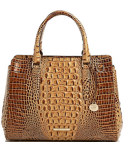 BRAHMIN Ombre Melbourne Collection Small Finley Toasted Almond Satchel Bag