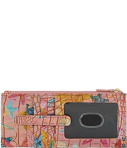 BRAHMIN Ombre Melbourne Collection Viper Starlight Leather Credit Card Wallet
