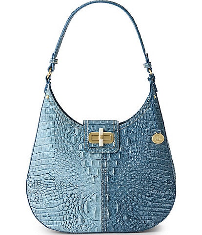 BRAHMIN Secour Collection Denim Fallon Hobo Shoulder Bag