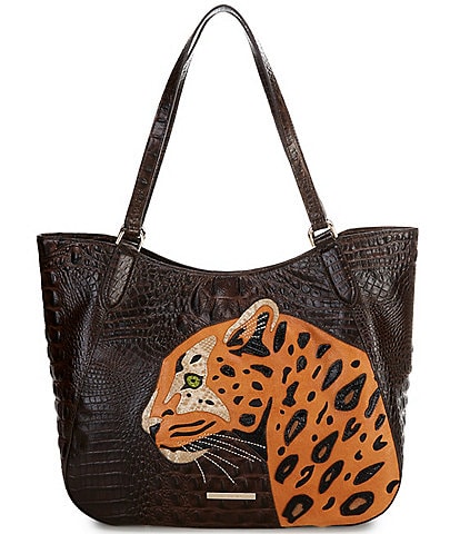 BRAHMIN Shadow Collection Aliza Leopard Tote Bag