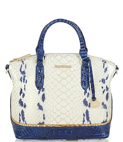 BRAHMIN Shell White Freshwater Collection Leather Duxbury Cupid Satchel Bag
