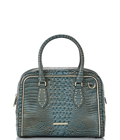 BRAHMIN Stratos Collection Slate Marissa Leather Satchel Bag