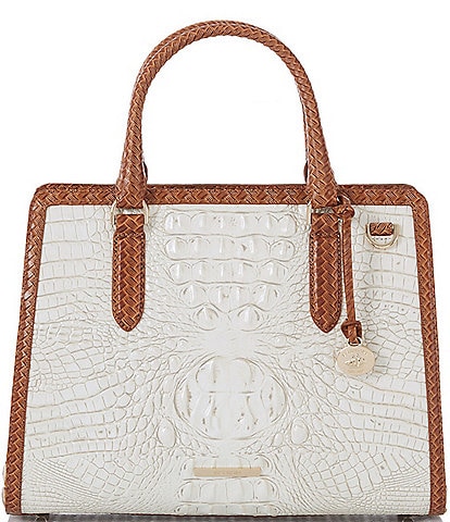 BRAHMIN Taber Collection Coconut Milk Small Finley Carryall Satchel Bag