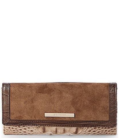 BRAHMIN Taupe Ensemble Cordelia Suede & Leather Wallet