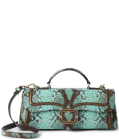 BRAHMIN Tecoma Collection Turquoise Stone Dayan Satchel Bag