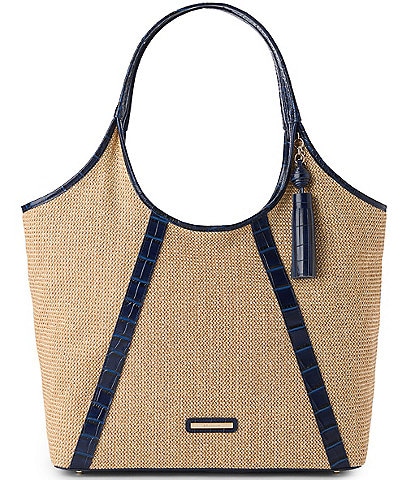 BRAHMIN Windswept Collection Iona Raffia Tote Bag