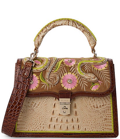 BRAHMIN Yuma Collection Sandstorm Hallie Top Handle Satchel Bag