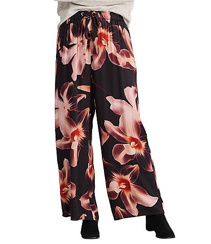 Astrid Coordinating Floral Print Drawstring Wide Leg Pants