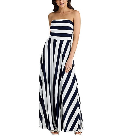 Brave + True Thandie Sleeveless Strapless Striped Maxi Dress