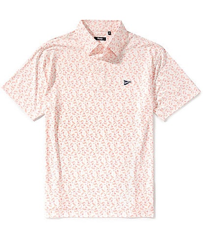 Breezy Caddylac Printed Short Sleeve Performance Polo