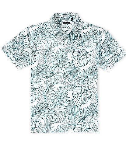 Breezy Golf Palm Printed Short Sleeve Polo