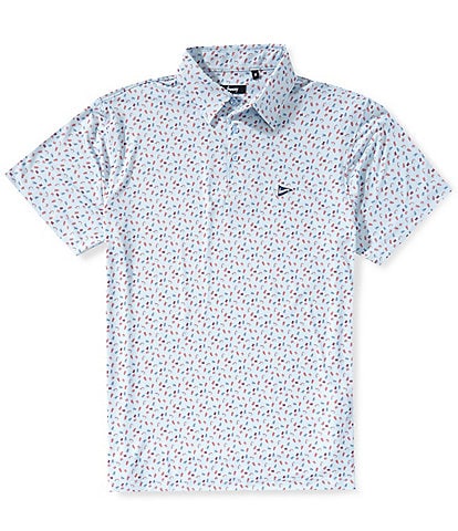 Breezy Lobster Rolls Printed Short Sleeve Performance Polo