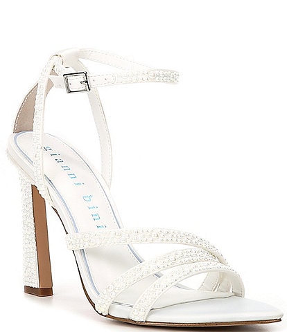 Gianni Bini Bridal Collection Fitztwo Embellished Pearl Studded Strappy Dress Sandals