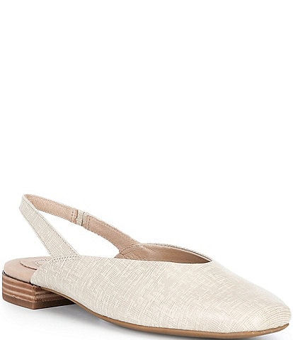 Brioso Alia Textured Leather Slingback Flats