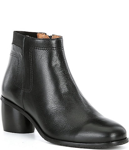 Brioso Amos Leather Block Heel Booties