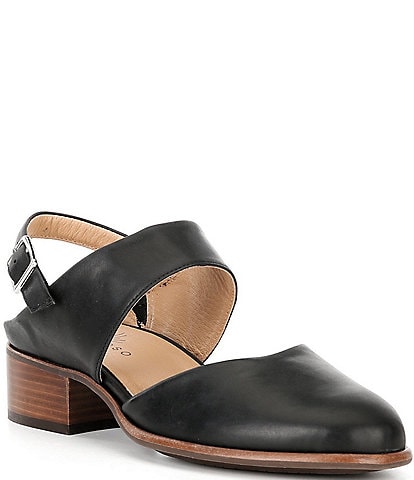 Brioso Ellory Two Piece Leather Slingback Pumps