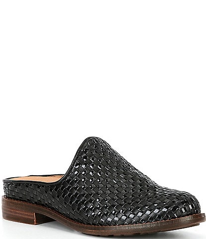 Brioso Fern Leather Woven Mules