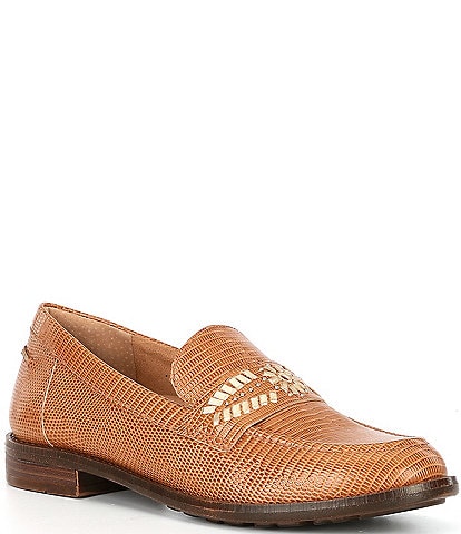 Brioso Frisco Lizard Embossed Leather Loafers