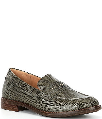 Brioso Frisco Lizard Embossed Leather Loafers