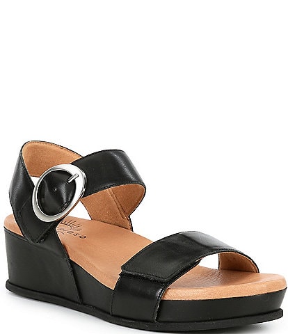 Brioso Huntley Two Leather Covered Wedge Sandals