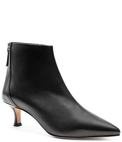 Bruno Magli Francesca Leather Kitten Heel Ankle Booties