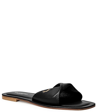 Bruno Magli Francis Leather Slide Sandals