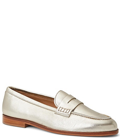 Bruno Magli Lixia Metallic Leather Penny Loafers