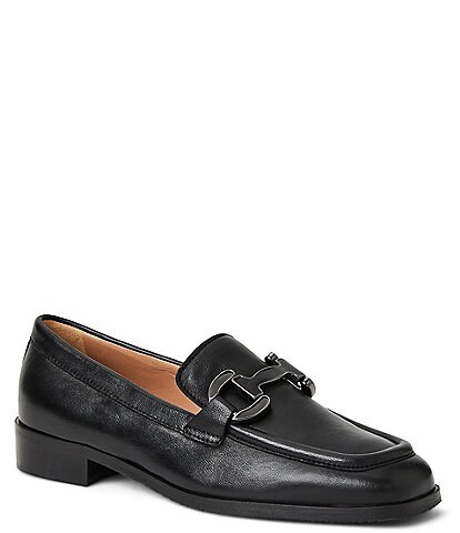 Bruno Magli Natalie Leather Bit Buckle Loafers