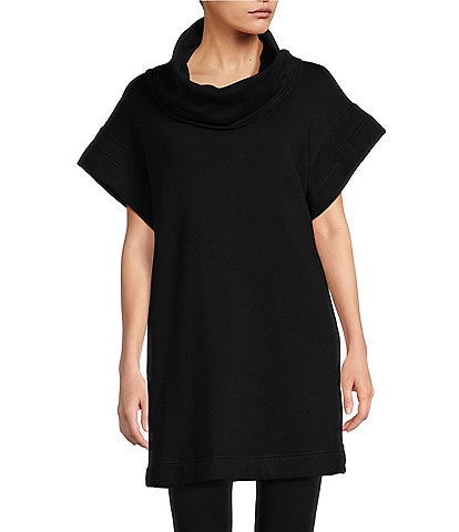 Bryn Walker Branson Bamboo Fleece Cowl Neck Cap Sleeve Tunic