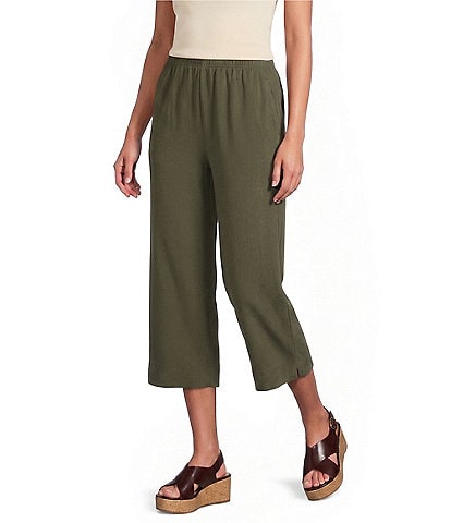 Bryn Walker Cotton Jersey Straight Leg Pull-On Crop Pants