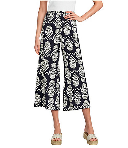 Bryn Walker Ella Tulum Print Wide Leg Crop Pants