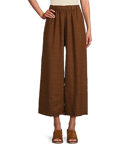 Bryn Walker Flood Linen Wide-Leg Pocketed Pull-On Coordinating Cropped Pants