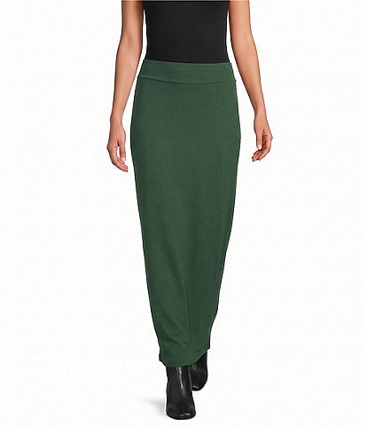 Bryn Walker Grey French Terry Slim Pull-On Pencil Coordinating Skirt