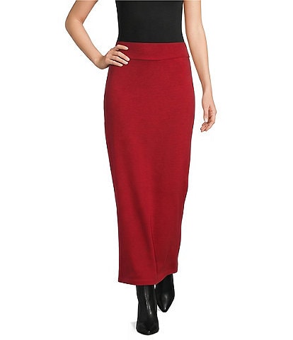 Bryn Walker Grey French Terry Slim Pull-On Pencil Coordinating Skirt