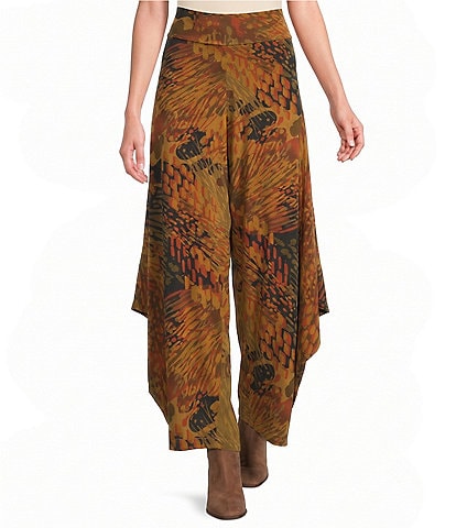 Bryn Walker Hamish Encanto Print Draping Side Peaks Pull-On Pants