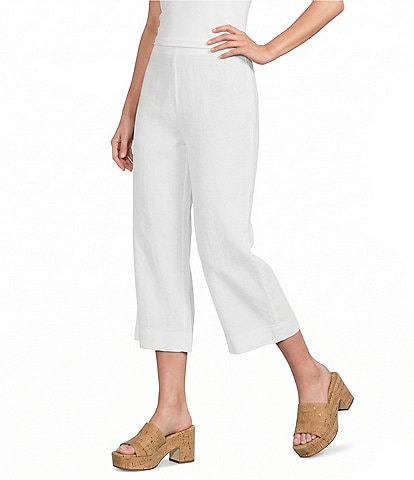 Bryn Walker Light Linen Slim Straight Leg Pull-On Capri Pants