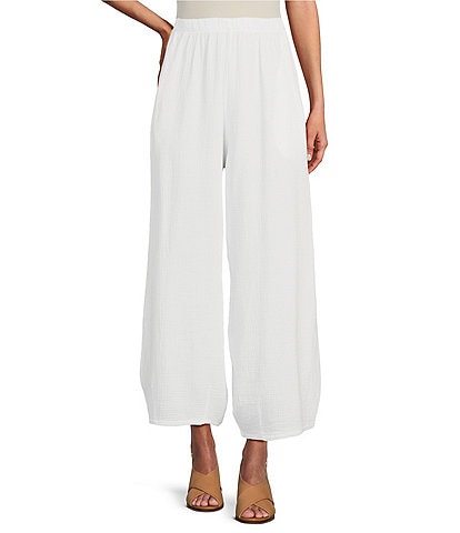 JM Women's Belted Tummy Control Pull-On Pants White Bright M at