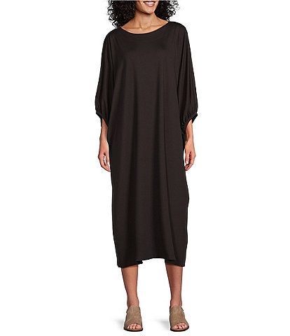 Bryn Walker Modal Ponti Wilder Round Neck Elbow Dolman Sleeve Oversized Dress