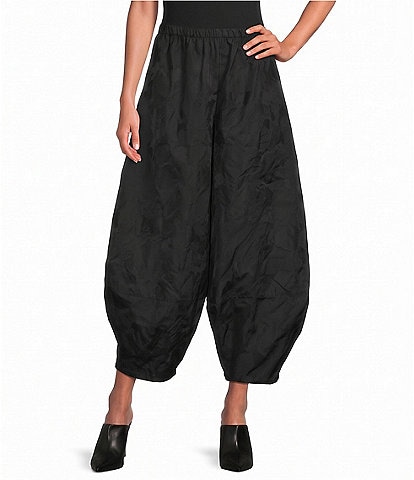 Bryn Walker Olin Memory Crunch Jacquard Wide Leg Lantern Pull-On Pants