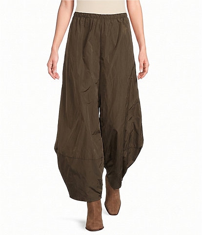 Bryn Walker Olin Memory Crunch Wide-Leg Lantern Pull-On Pants