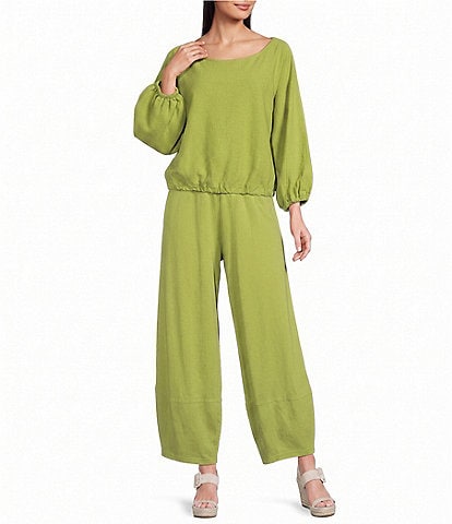 Bryn Walker Olivier Coordinating Cotton Jersey Knit Pull-On Oversized Lantern Pants
