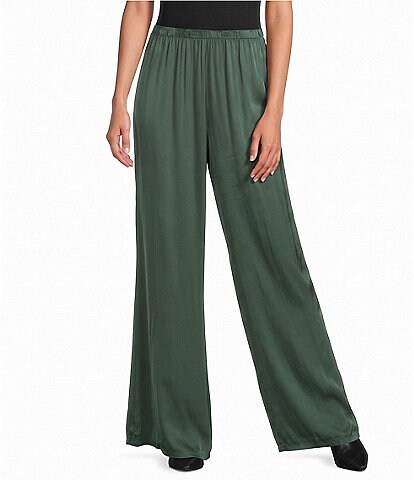 Bryn Walker Osca Woven Satin Wide-Leg Pull-On Coordinating Pants