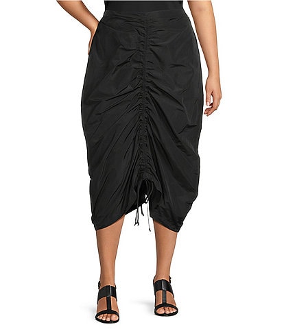 Bryn Walker Plus Cleo Memory Crunch Flat Front Ruched Skirt