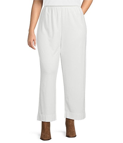 Bryn Walker Plus Size Anka Ponti Elastic Waist Straight Leg Pants