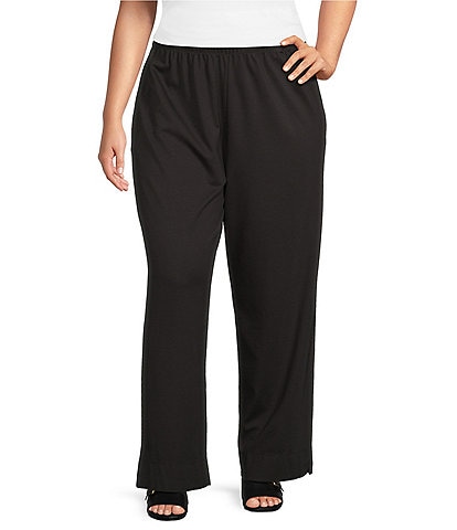 Bryn Walker Plus Size Anka Ponti Pocketed Straight Leg Pull-On Pants