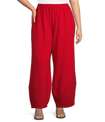 Bryn Walker Plus Size Oliver Bamboo Fleece Lantern Leg Pull-On Coordinating Cropped Pants