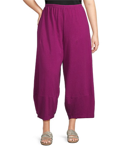 Bryn Walker Plus Size Oliver Cotton Jersey Elastic Waist Full Leg Lantern Pants