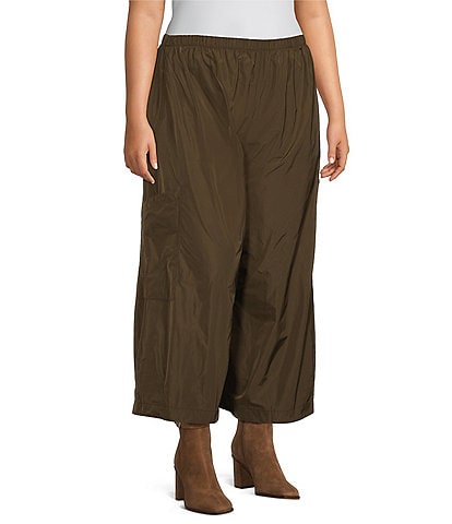 Bryn Walker Plus Size Pasha Memory Crunch Oversized Pull-On Crop Pants