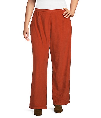 Bryn Walker Plus Size Pleated Trouser Corduroy Ankle Pants